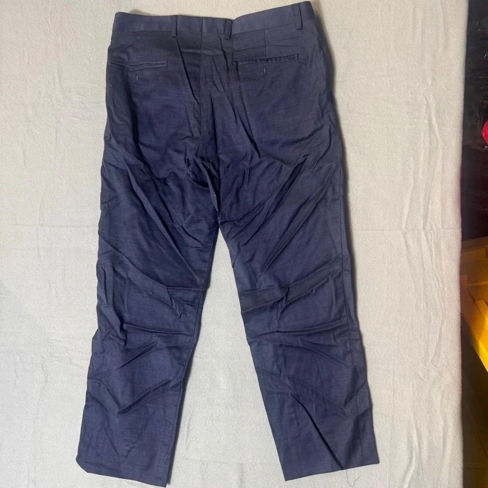 Jos A Bank 1905 brrr Comfort Mens Navy Blue Wool Stretch Dress Pants 33 Regular